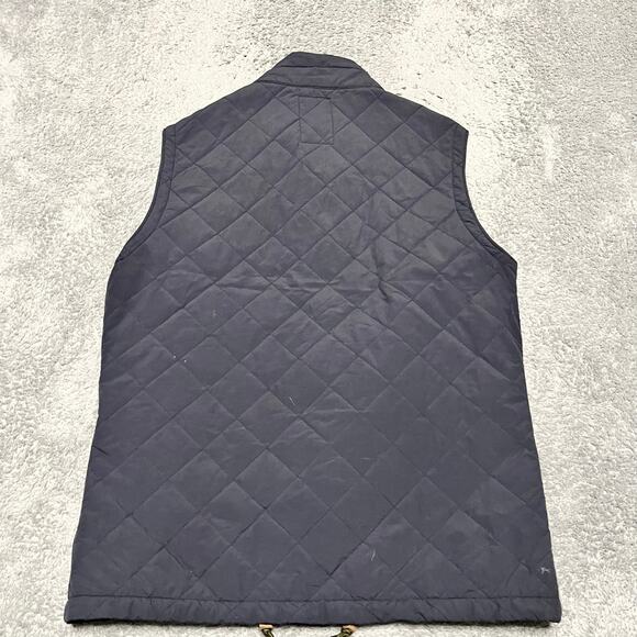 Relwen Quilted Tanker Vest Mens Medium Blue Insulated Zip Snap Puffer Lined - Picture 3 of 8